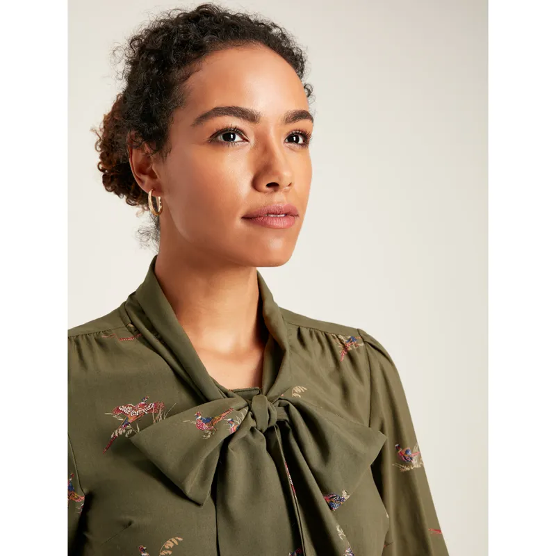 Joules Ladies Everly Tie Neck Blouse - Heritage Pheasants-3
